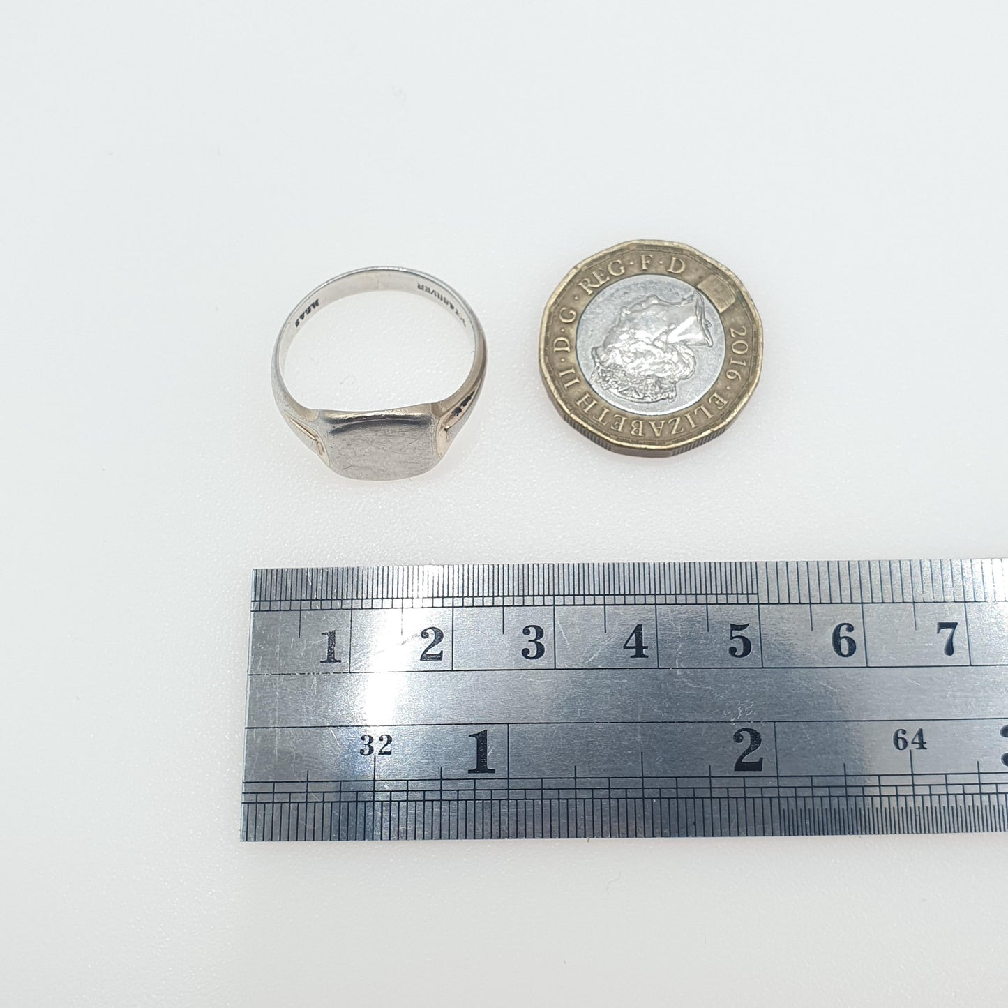 Old Vintage Sterling Silver Gold Vermeil Signet Ring Square Chunky 1930s Mens Womens Jewelry Jewellery