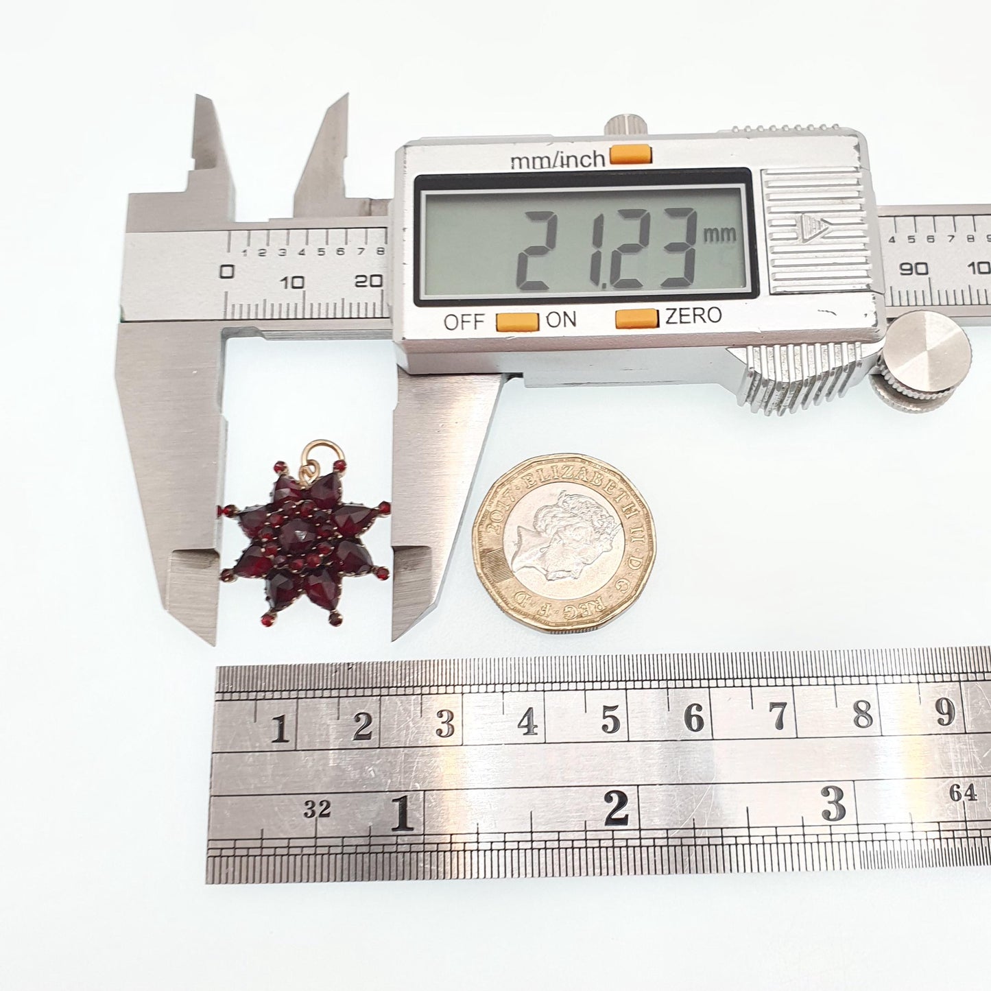 Antique Victorian Bohemian Garnet Star Pendant Necklace Rolled Gold Filled Starburst Celestial Renaissance Revival Vintage Jewelry Jewellery