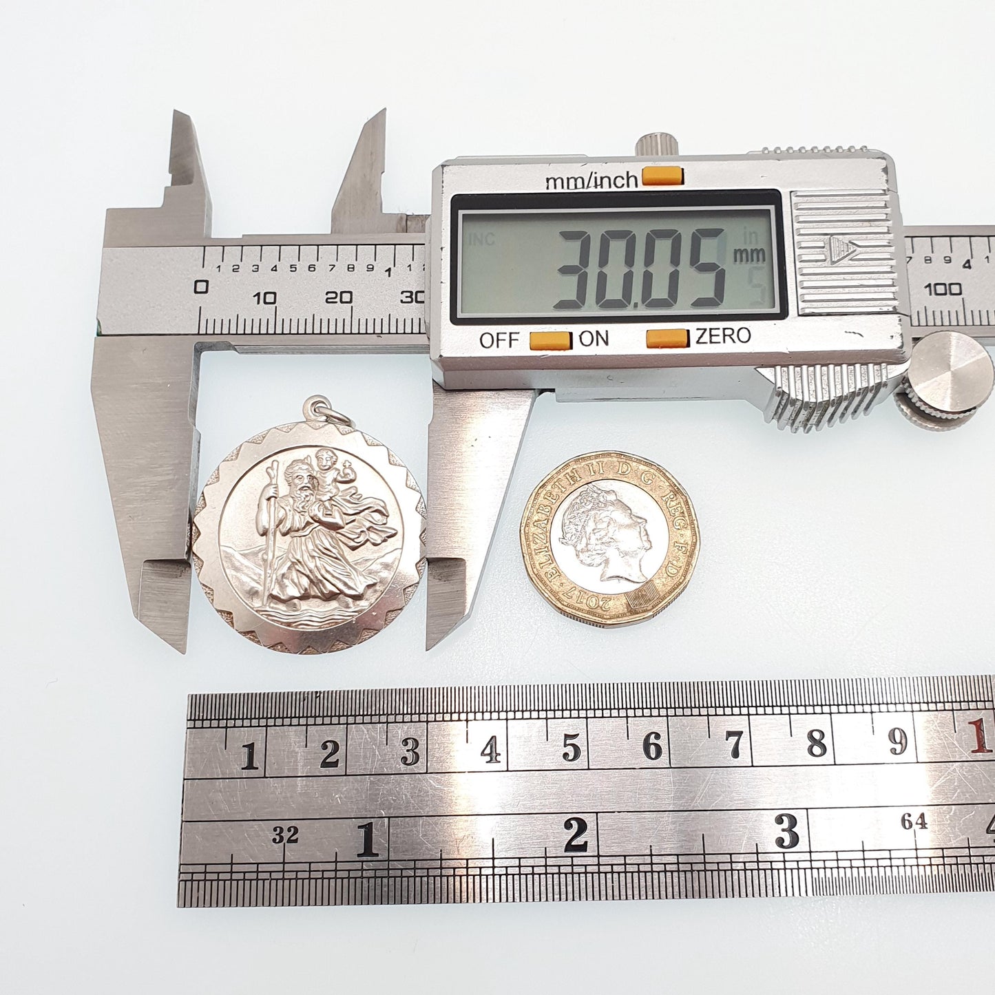 GEORG JENSEN Vintage Sterling Silver St Christopher Pendant Necklace Car Plane Double Sided Necklace Saint Jewellery Jewelry Men Women