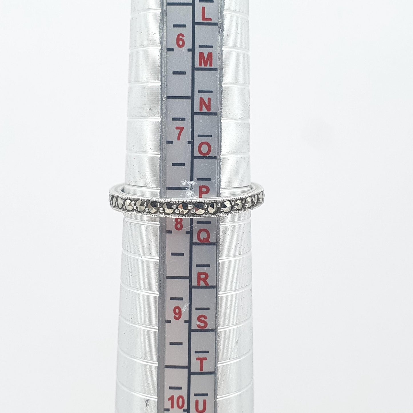 Antique Solid Silver Marcasite Eternity Ring Art Deco Promise Gift Full Band Women’s Mens Jewelry Jewellery