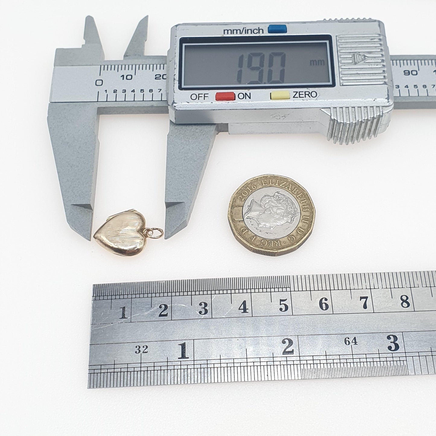 Antique Art Deco 9ct Gold BK & FT Heart Locket Tiny Small Picture Photo Pendant Vintage Women Jewellery Jewelry