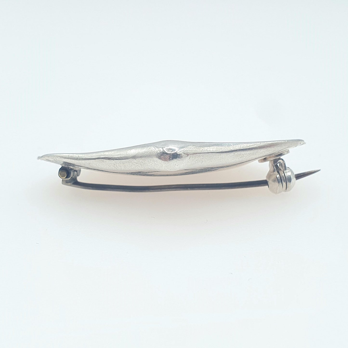Antique Victorian Solid Silver Fan Brooch Flower Engraved Unique Floral Leaf Womens Jewelry Men’s Jewellery