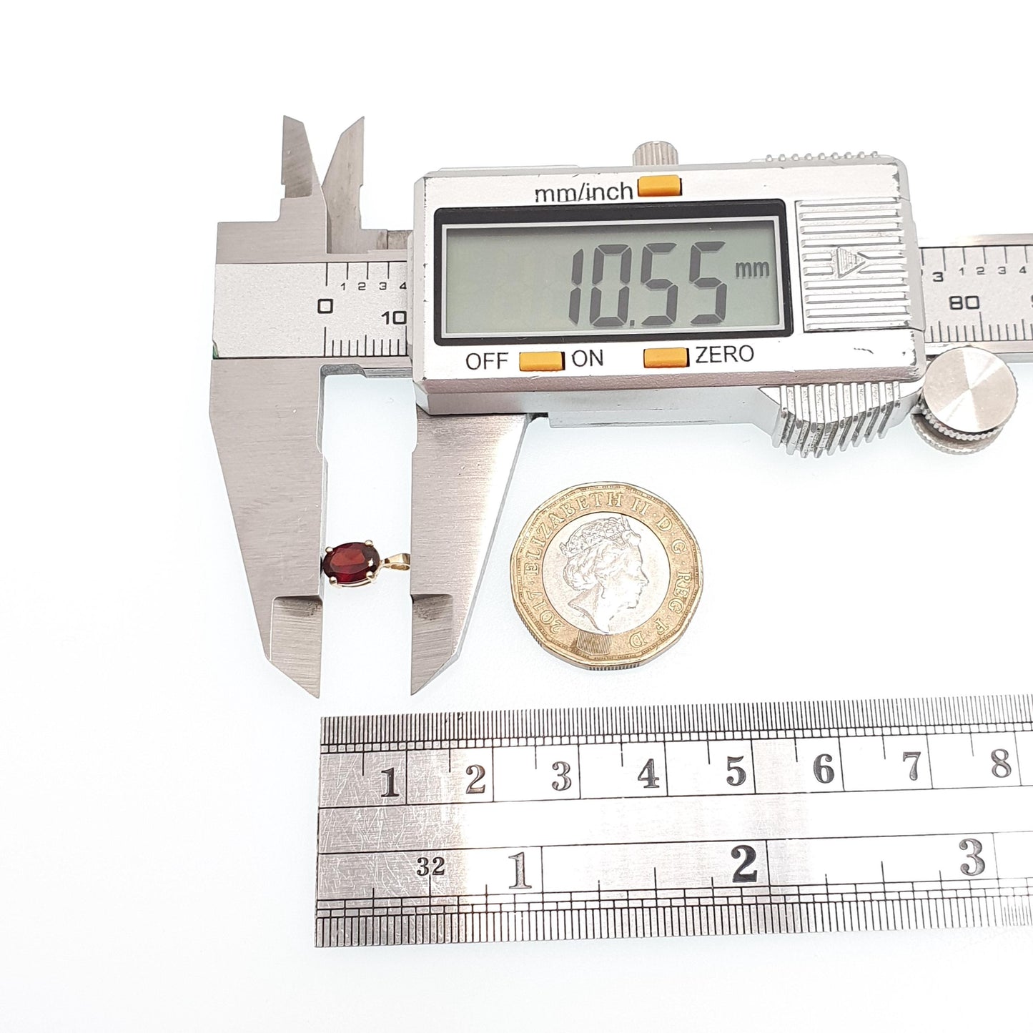 Vintage 9ct 9k Gold Garnet Pendant Necklace Solitaire Solid 9kt Oval Cut Genuine Pyrope Gemstone Womens Jewellery Jewelry