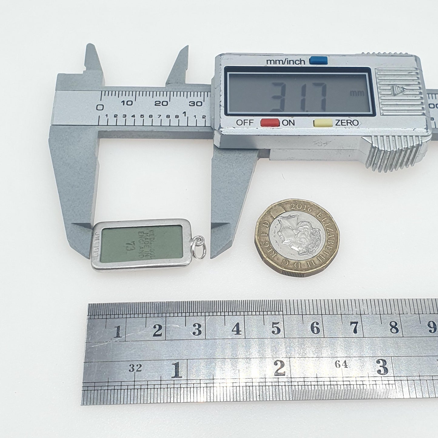 Vintage Sterling Silver Wedgwood Pendant Green Jasperware Rectangular Necklace Womens Jewelry Jewellery Mens