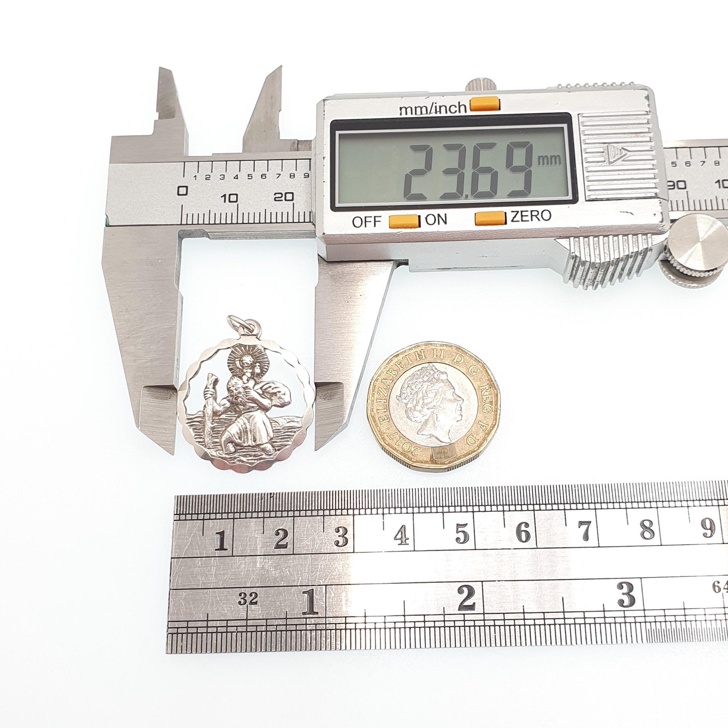 GEORG JENSEN Vintage St Christopher Sterling Silver Pendant Necklace Pierced Cut Out Silhouette GJ Ltd Saint Travel 925 Jewellery Jewelry