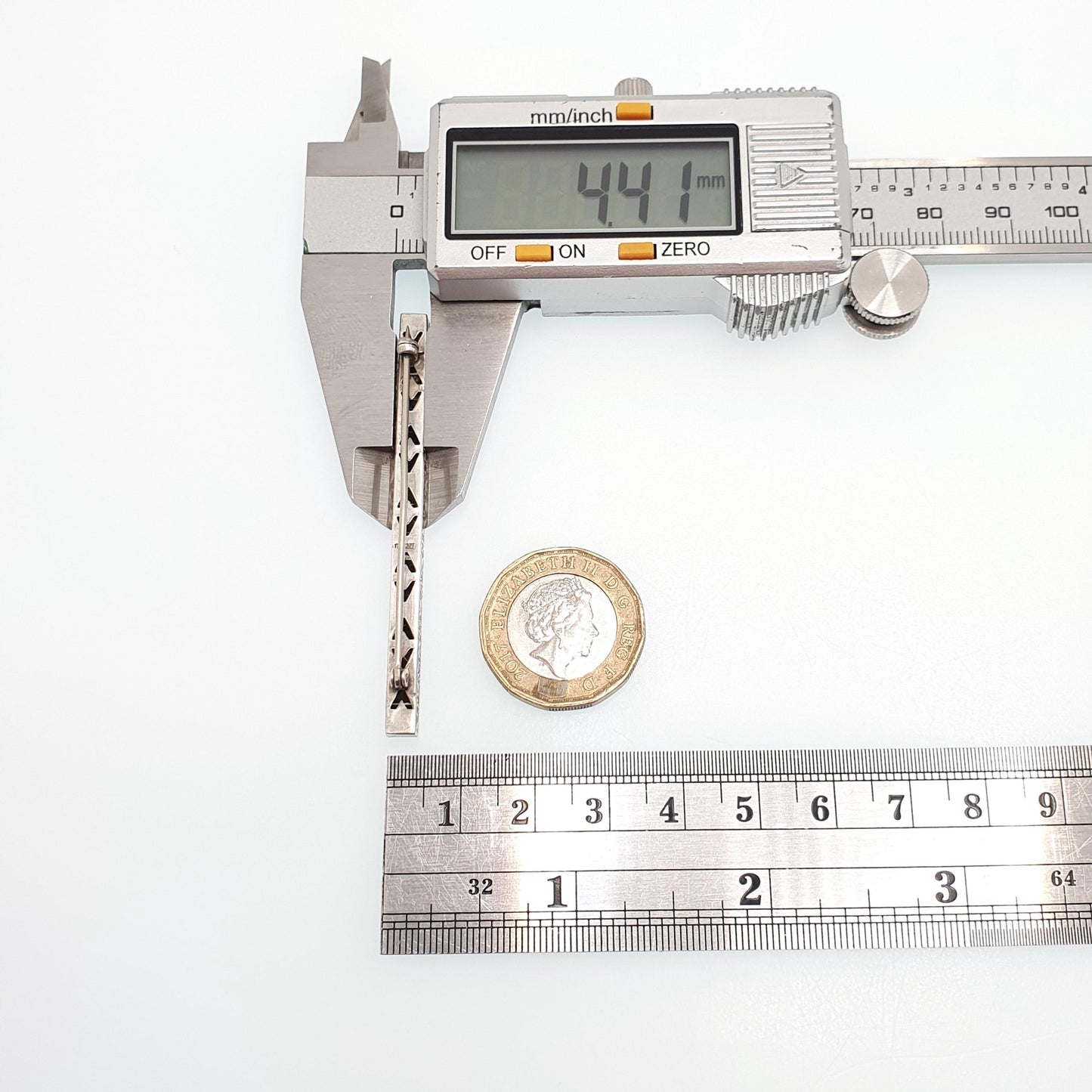 Antique Sterling Silver Onyx & Diamond Paste Brooch Art Deco Pave Channel Set Sqaure Cut Geometric 1920s Vintage Womens Jewellery Jewelry