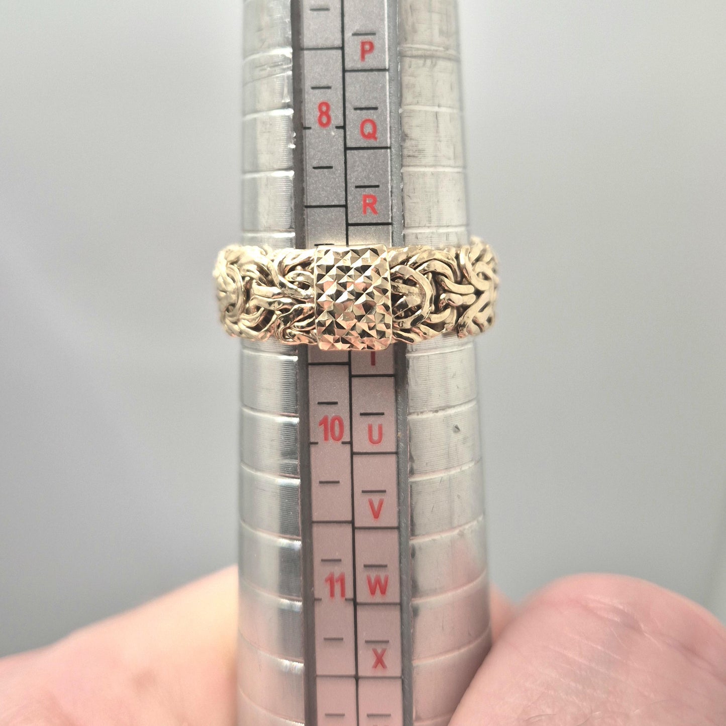 Vintage 9ct 9kt Gold Band Ring MILOR Italian Designer Woven Hammered Solid 375 9k Yellow Womens