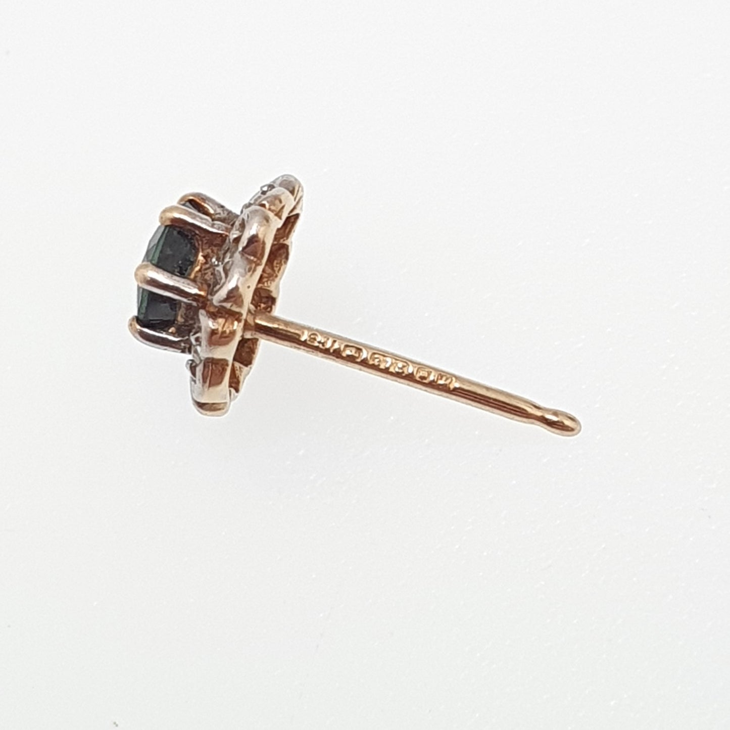 Vintage 9ct Gold Sapphire Diamond Earrings Cluster Stud Sparkly Solid 9k 375 Small Jewelry Jewellery