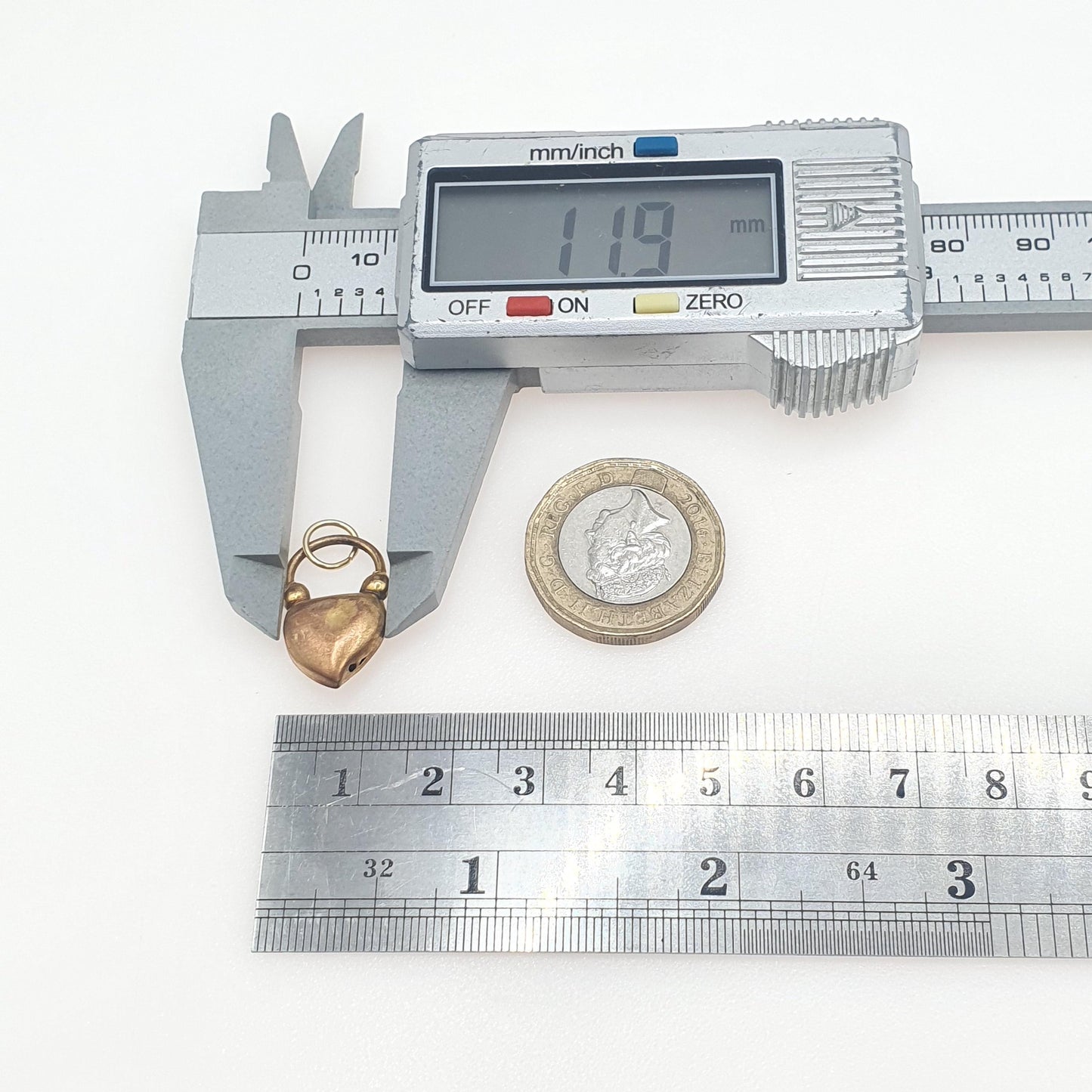 Antique Victorian Gold Gilt Padlock Charm Pendant Necklace Cute Loveheart Love Gift Lock Vintage Womens Mens Unisex Jewelry Jewellery