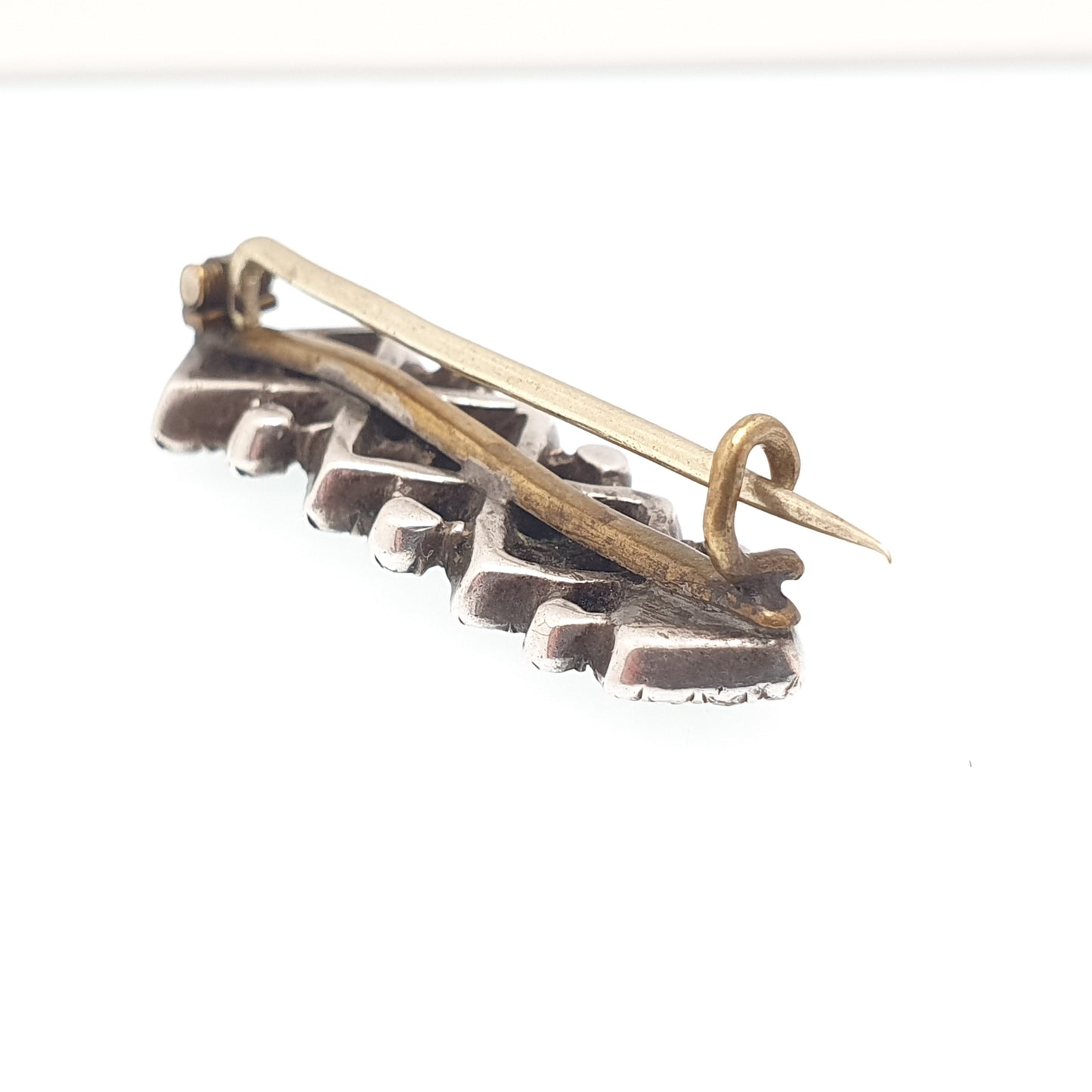 Antique Art Deco Solid Silver Brooch Marcasite Geometric Tilted Square 1920s Sparkly Vintage Gemstone Womens Ladies Jewelry Jewellery