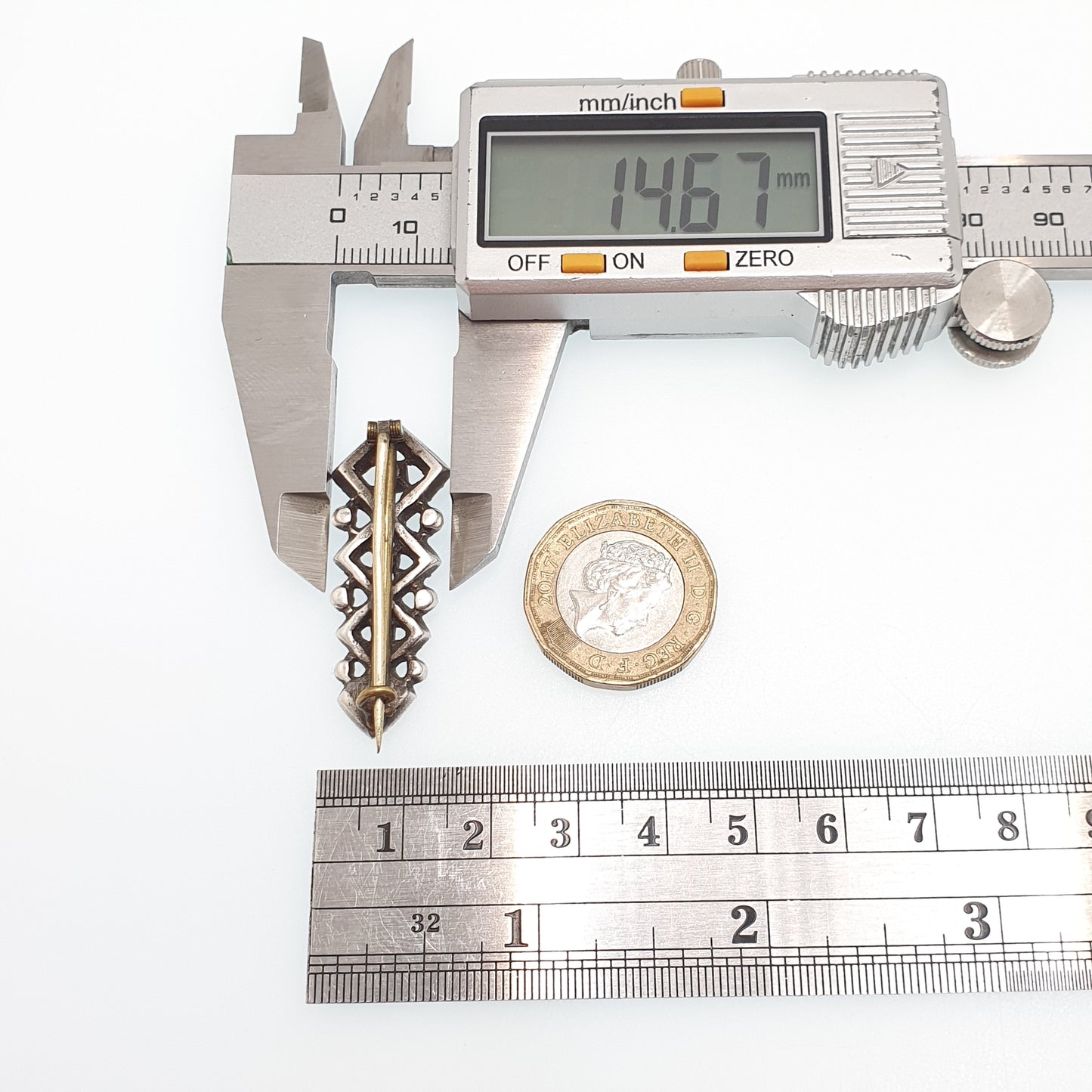 Antique Art Deco Solid Silver Brooch Marcasite Geometric Tilted Square 1920s Sparkly Vintage Gemstone Womens Ladies Jewelry Jewellery