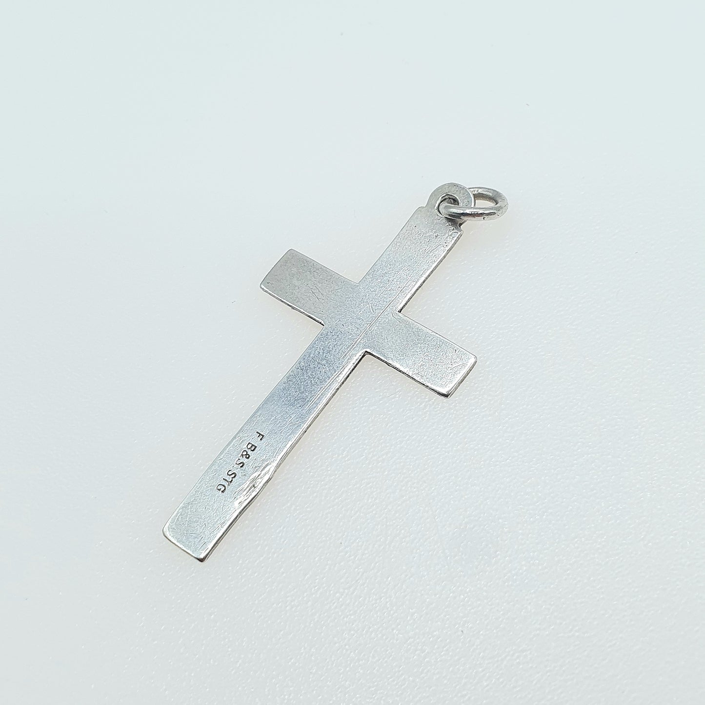 Antique Sterling Silver Crucifix Pendant Hand Engraved Cross Cruciform Christian Religious Mens Womens Jewelry Jewellery