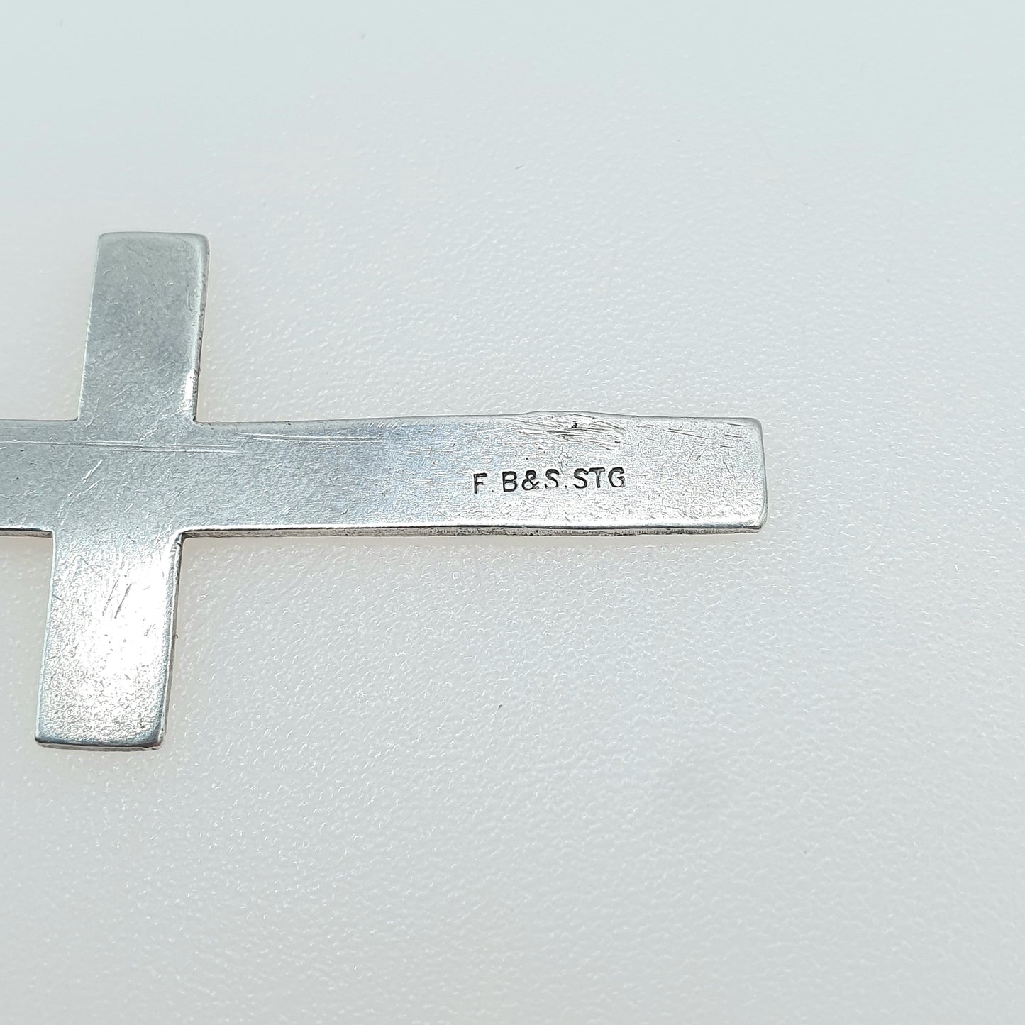 Antique Sterling Silver Crucifix Pendant Hand Engraved Cross Cruciform Christian Religious Mens Womens Jewelry Jewellery