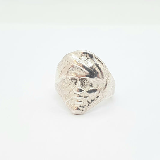 Antique Solid Silver Sikh Guru Ring Signet Chunky Heavy Indian India Pinky Pinkie Vintage Girls Womens Jewelry Jewellery UKJ.5 US5.25