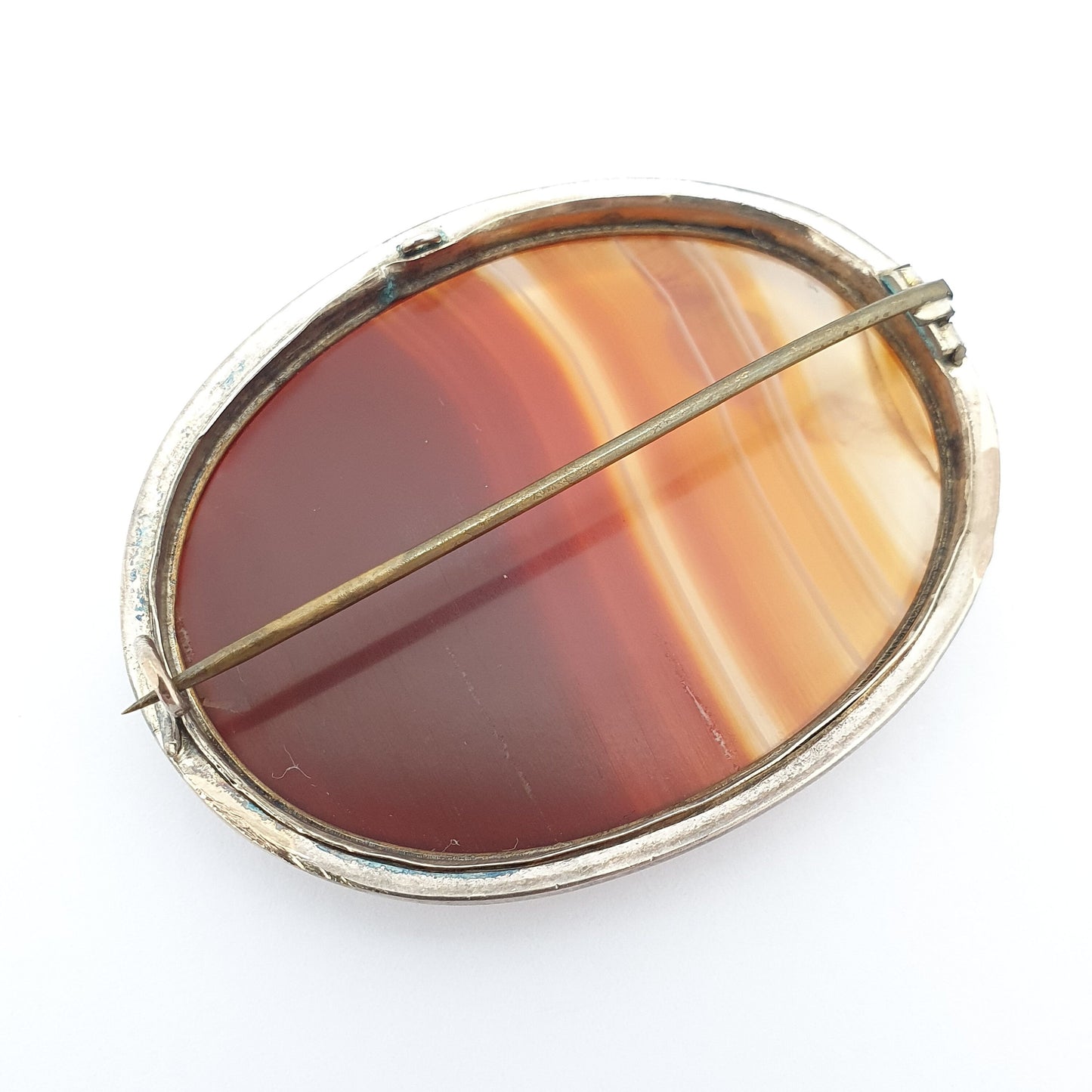 Antique 9ct 375 Gold Victorian Agate Brooch Pin Solid 9k Engraved Large Big Specimen Vintage Quartz Banded Red Womens Jewelry Jewellery