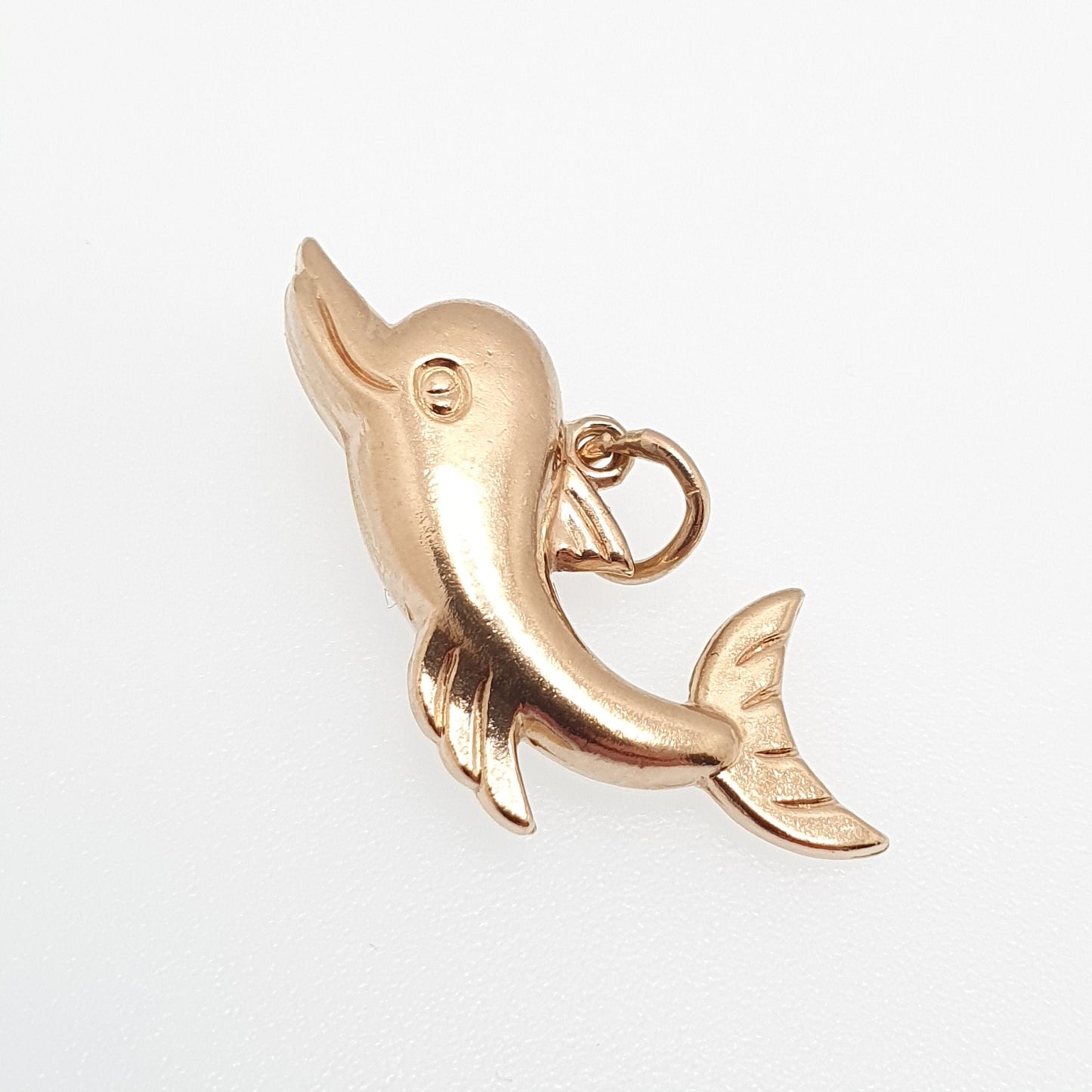 Vintage 9ct 9k Gold Dolphin Charm Bracelet Necklace Pendant Solid 375 Flipper Fish Miami Sea Mens Retro Womens Charms Jewellery Jewelry