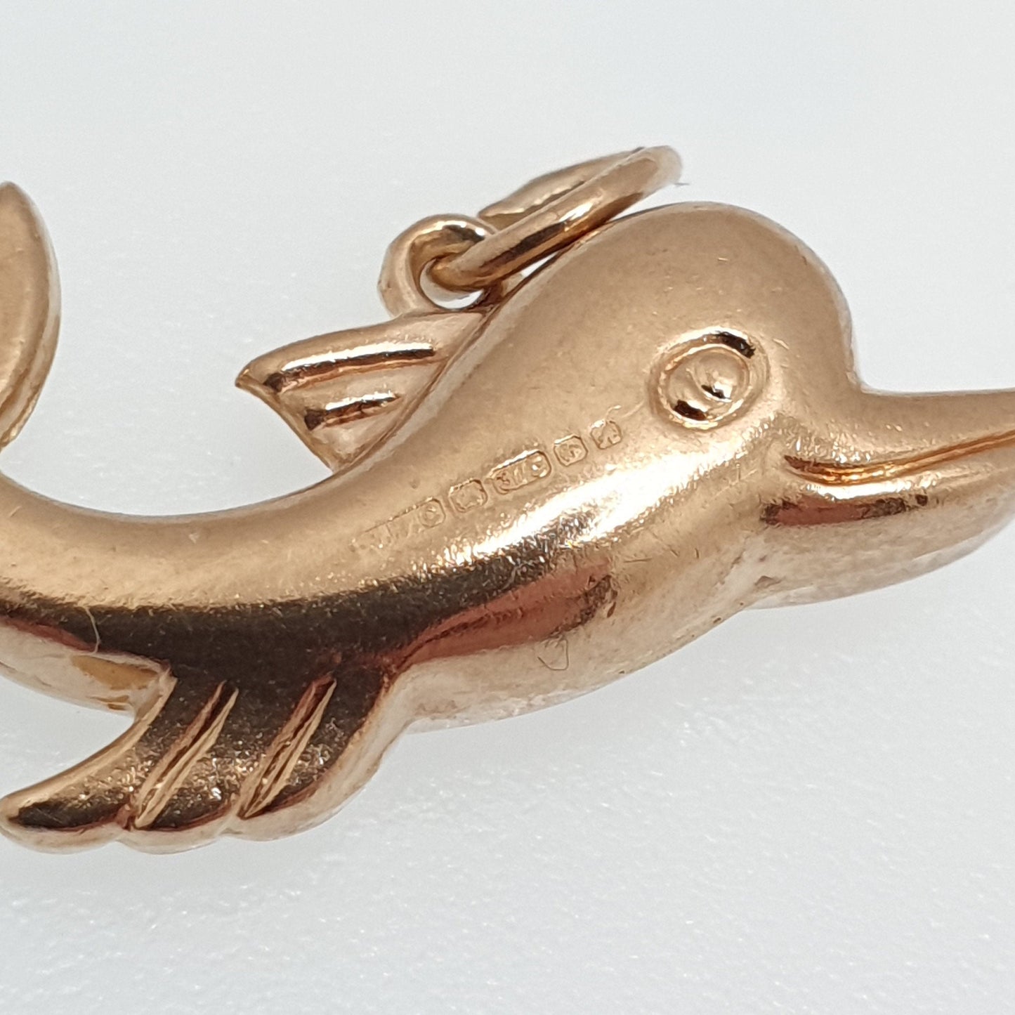 Vintage 9ct 9k Gold Dolphin Charm Bracelet Necklace Pendant Solid 375 Flipper Fish Miami Sea Mens Retro Womens Charms Jewellery Jewelry