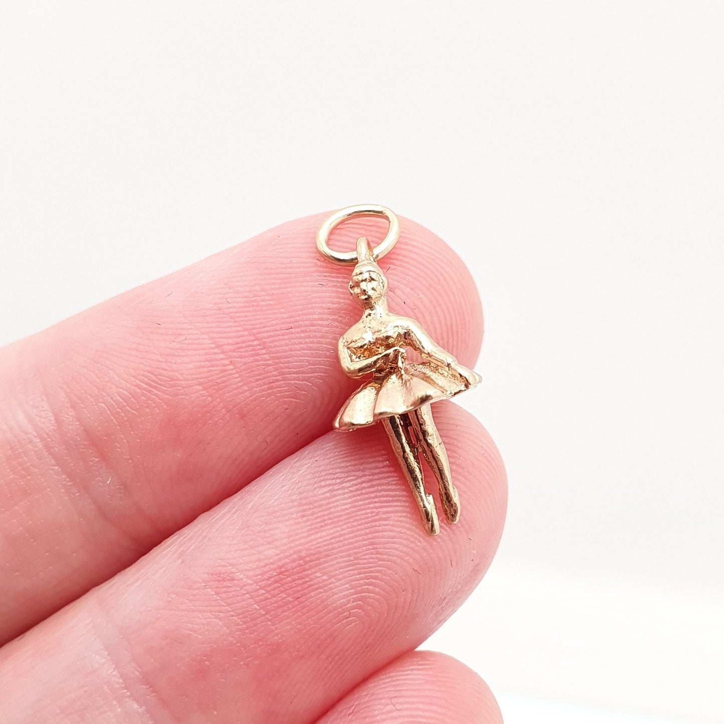 Vintage 9ct 9k Gold Ballerina Charm Bracelet Necklace Pendant Solid 375 Dancer Ballet Dancing Mens Retro Womens Charms Jewellery Jewelry