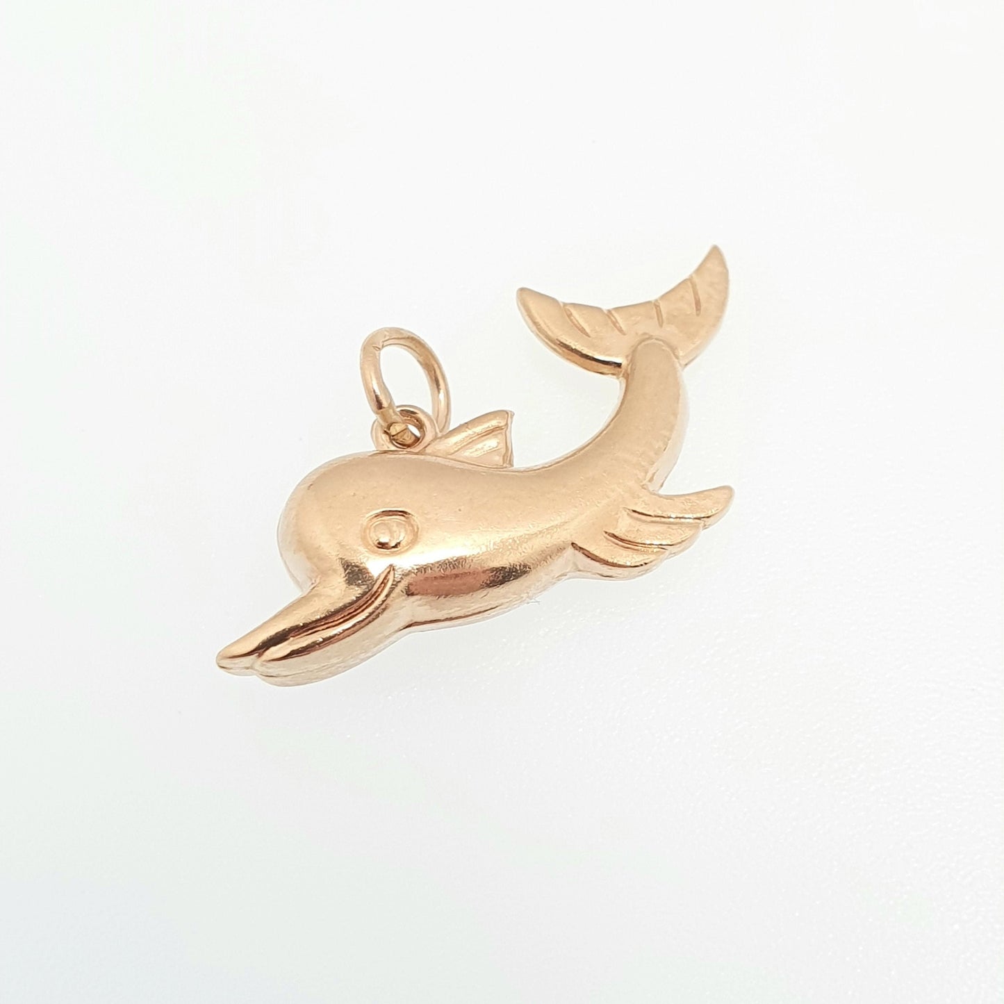 Vintage 9ct 9k Gold Dolphin Charm Bracelet Necklace Pendant Solid 375 Flipper Fish Miami Sea Mens Retro Womens Charms Jewellery Jewelry