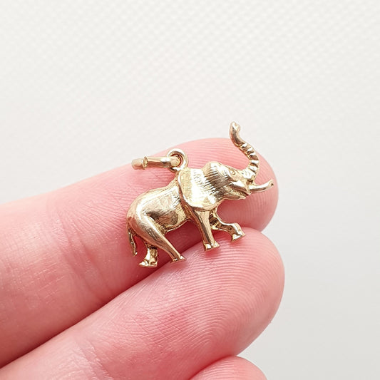 Vintage 9ct 9k Gold Elephant Charm Bracelet Necklace Pendant Solid 375 Dumbo Indian African Mens Retro Womens Charms Jewellery Jewelry