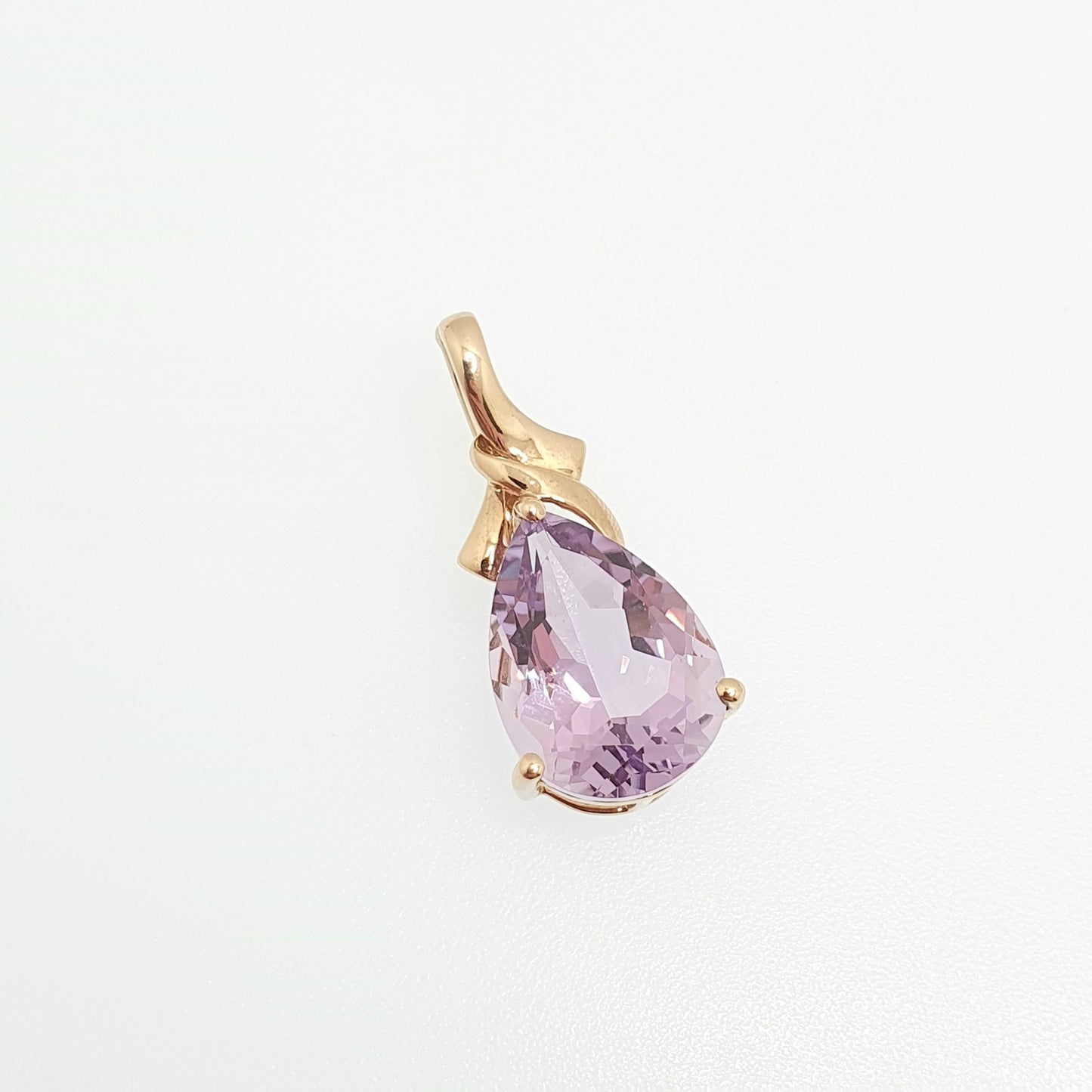 9ct 9k Gold Amethyst Necklace Pendant Large Pear Cut Big Solid 375 Retro Gemstone Retro Vintage Womens Ladies Jewellery Jewelry