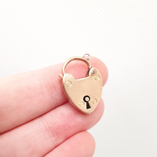 Antique 9ct 9k Rose Gold Large Padlock Charm Victorian Necklace Pendant Bracelet Big Solid 375 Lock Vintage Womens Mens Jewelry Jewellery