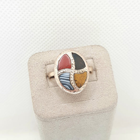 Antique Victorian 9ct Gold Scottish Agate Ring Signet Bloodstone Jasper Agate Solid 9k 375 Womens 1800s Vintage Womens Jewellery Jewelry