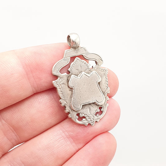 Antique Victorian Sterling Silver Albert Fob 1896 Hallmark Pendant Heavy Large Solid 925 Necklace Vintage Womens Mens Jewelry Jewellery