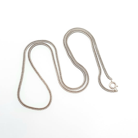 Antique Victorian Sterling Silver Chain Necklace Foxtail Link Long 51cm 20" 8.25g Genuine Vintage Arrow 1800s Mens Womens Jewelry Jewellery