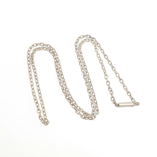 Antique Solid Silver Chain Necklace Cable Link 40cm 15.7" 3.43g Trace Oval Links Genuine Womens Vintage Old Retro Jewelry Jewellery
