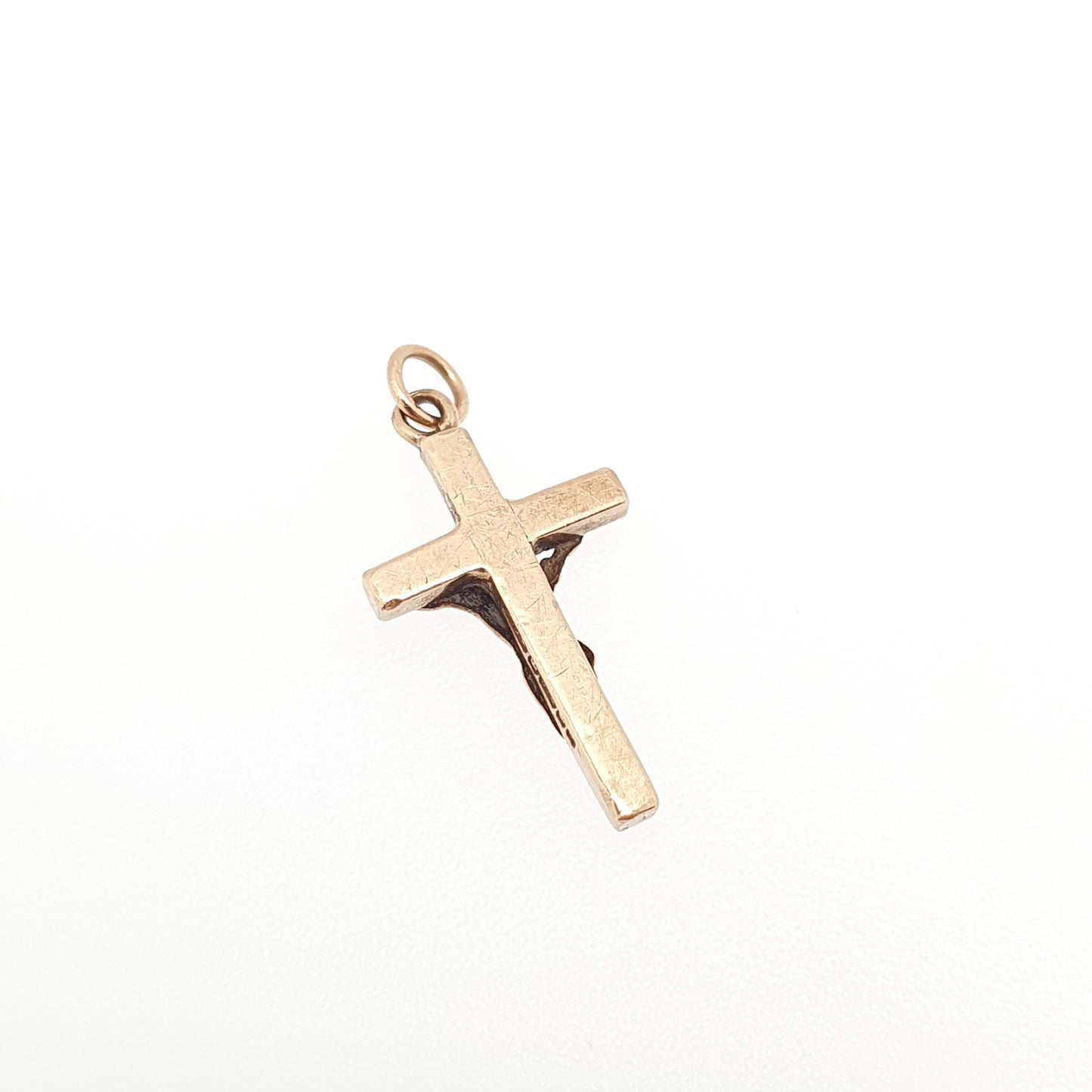 Vintage 9k 9ct Gold Jesus On The Cross Crucifix Necklace Pendant Charm Christian Catholic Solid 375 Religious Mens Womens Jewelry Jewellery