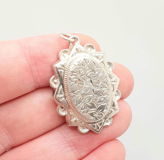Antique Victorian Solid Silver Pendant Star Sunburst Pointed Starburst Necklace Etruscan Genuine 1800s Womens Jewelry Vintage Jewellery