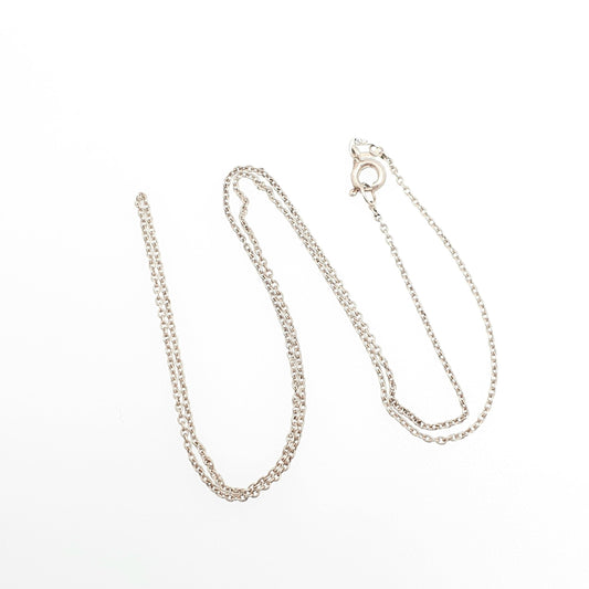 Antique Solid Silver Chain Necklace Cable Link 42cm 16.5" 1.39g Trace Oval Links Genuine Art Deco Womens Vintage Old Retro Jewelry Jewellery