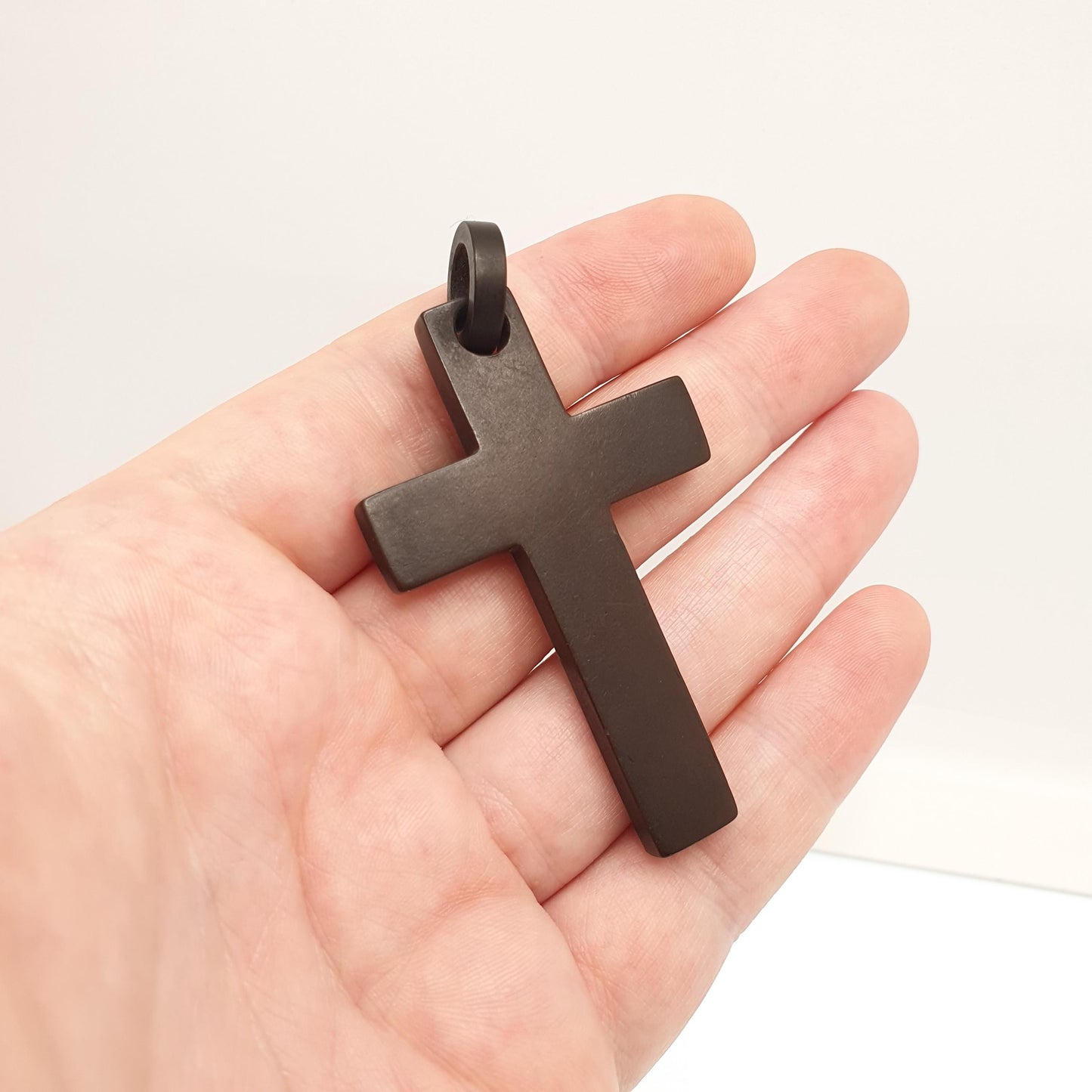 Antique Victorian Vulcanite Crucifix Cross Pendant Necklace Large Big Whitby Jet Imitation Mourning Ebonite Large Jewelry Jewellery Vintage