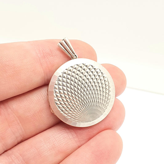Vintage GEORG JENSEN Sterling Silver Locket Gyroscope Arch Pattern Necklace Pendant GJ Ltd Hallmark Picture Photo Womens Jewelry Jewellery