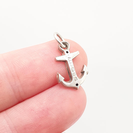 RESERVED/SOLD DON Antique Victorian Sterling Silver Anchor Charm Pendant 1899 Hallmark Bracelet Necklace Boat Hope Sail Travel Gift