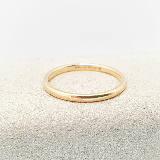 Old Vintage 18ct 18k Gold Wedding Band Ring Yellow Stacking Stacker 750 Hallmarked Solid Ladies Womens Estate Fine Jewelry Jewellery