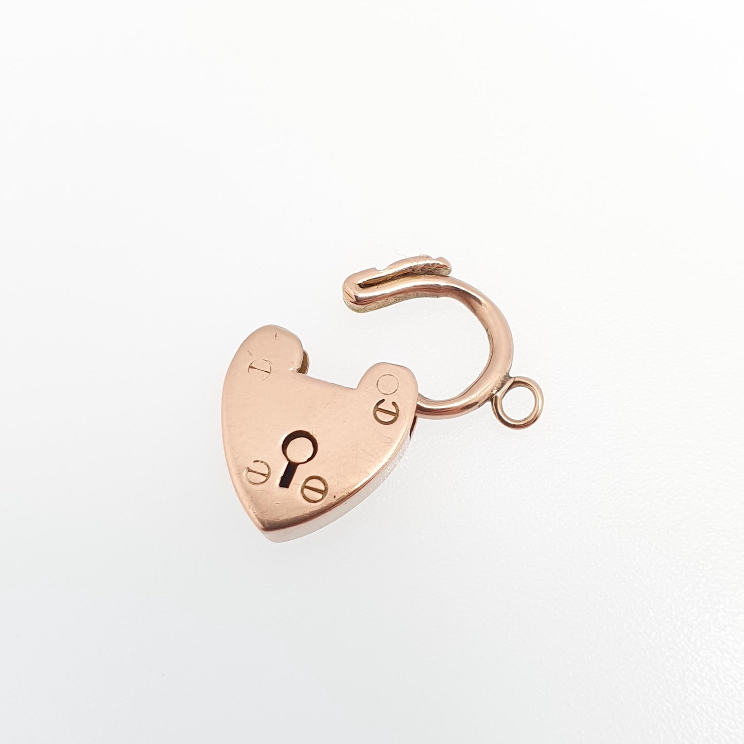 Antique 9ct 9k Rose Gold Padlock Clasp Charm Victorian Necklace Pendant Bracelet Solid 9k 9 Carat Lock Vintage Womens Jewelry Jewellery