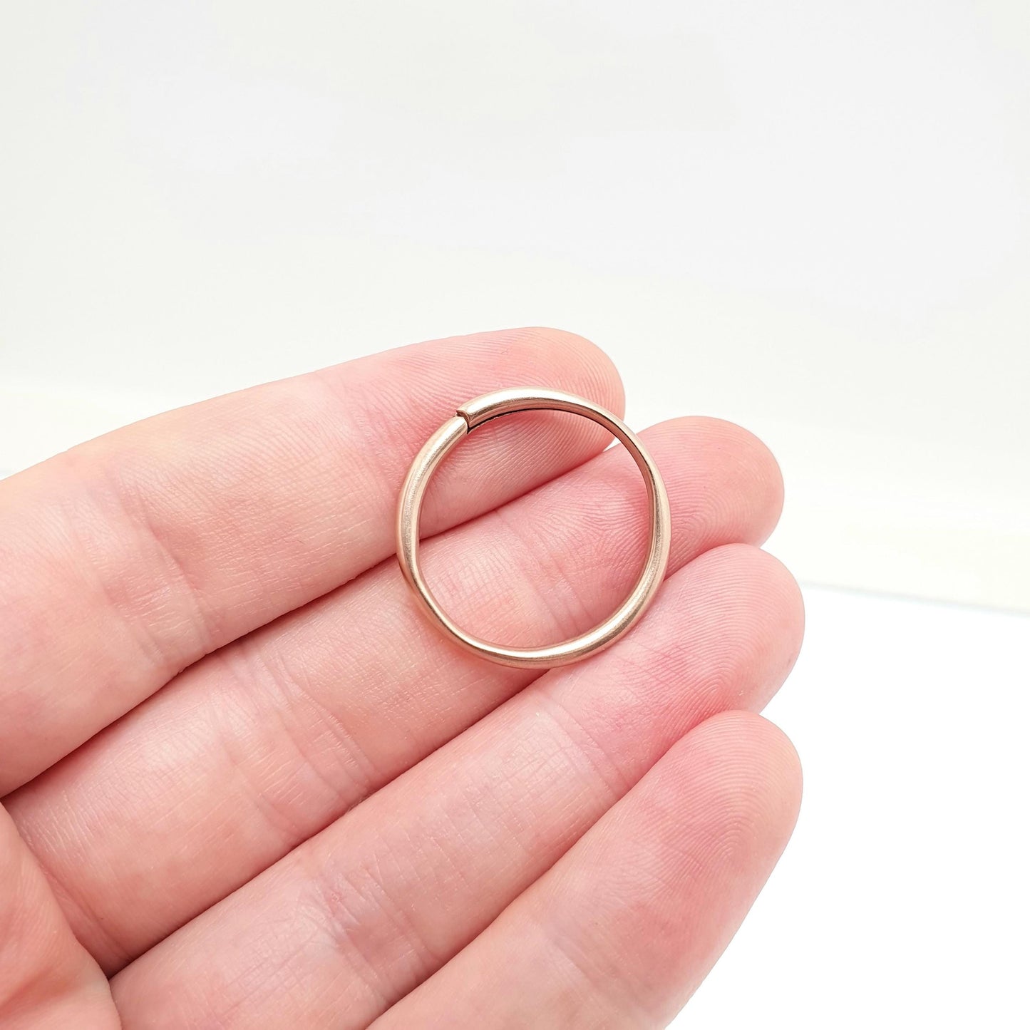 Antique 9k 9ct Rose Gold Split Ring Large Big Genuine Victorian Early 1800s Solid 375 Smooth Plain Red Jump Open Jewellery Findings Upcycle