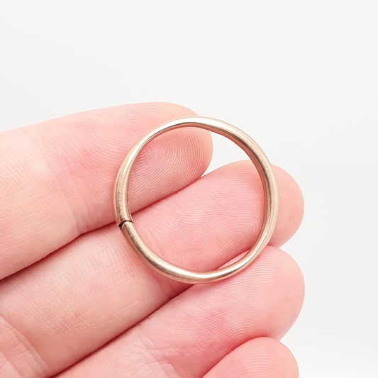 Antique 9k 9ct Rose Gold Split Ring Large Big Genuine Victorian Early 1800s Solid 375 Smooth Plain Red Jump Open Jewellery Findings Upcycle