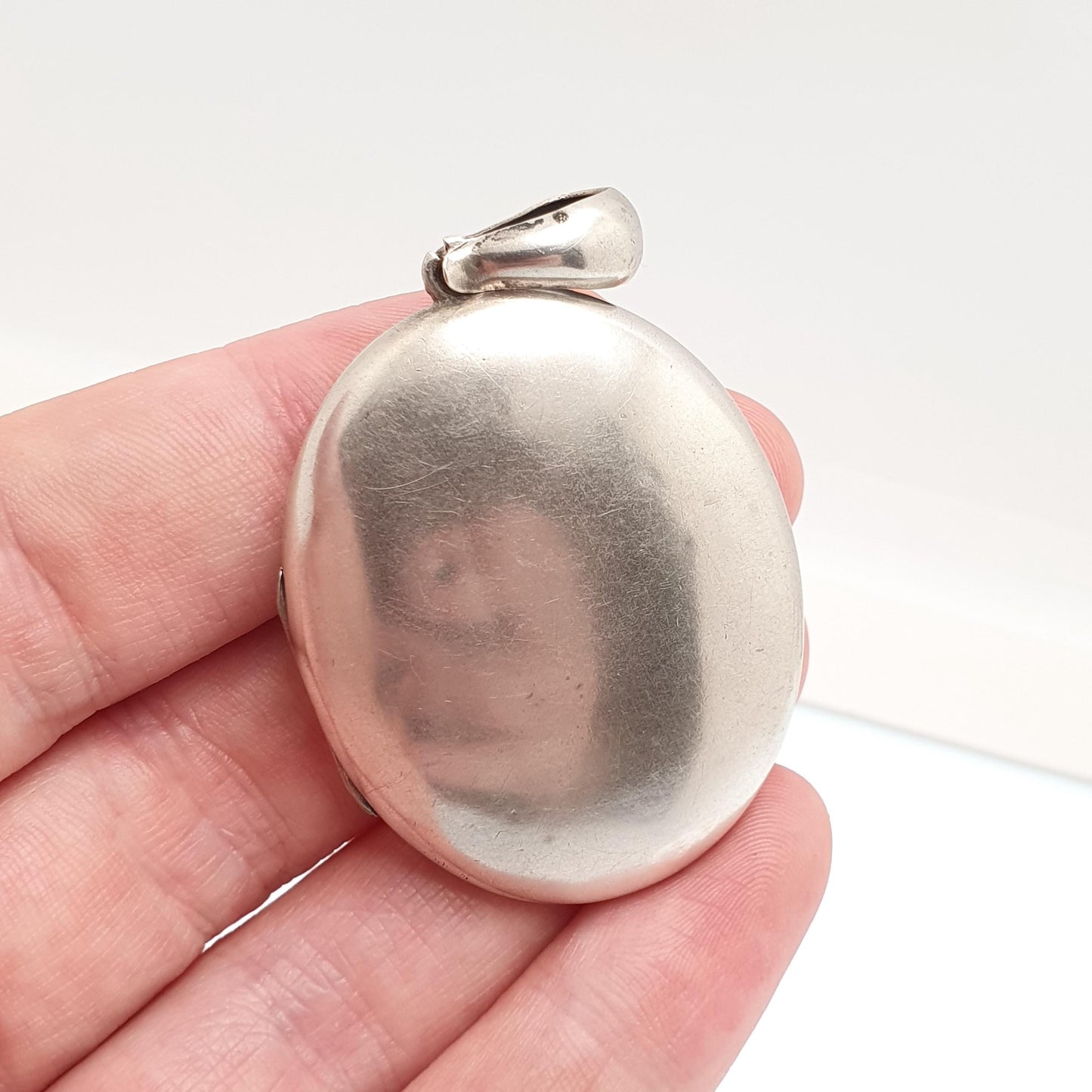 Antique Victorian Locket Silver Plate Large Big Cross Engraved Necklace Pendant Genuine 1800s Gift Picture Photo Oval Vintage Jewellery