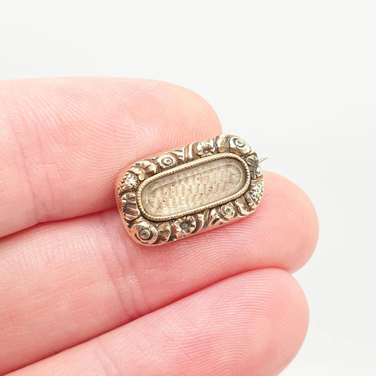 Antique Victorian 9ct Gold Mourning Brooch Locket Chased Border Solid 9k 375 Back Early Vintage 1800s Engraved Womens Jewellery Jewelry