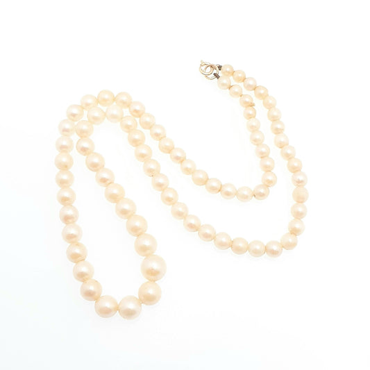 Antique Art Deco 9ct 9k Cultured Pearl Necklace Gold Clasp 1920s Vintage Solid 375 Flapper Genuine Real Pearls Womens Jewelry Jewellery