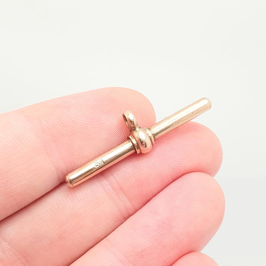 Antique Victorian 9ct 9k Rose Gold T Bar Pendant Albert Fob Necklace Solid 375 Genuine Hallmark Chain Vintage Jewelry Jewellery Mens Womens
