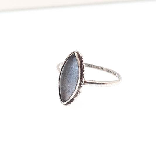 Antique Sterling Silver Butterfly Wing Ring TLM Art Deco Genuine Morpho Vintage 1920s Insect Fly Blue Bug Womens Jewellery Jewelry