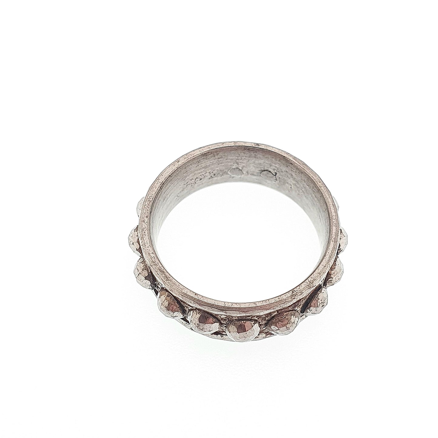 Antique Georgian Steel Cut Ring Band Full Eternity Very Rare Early 1800s Pre Victorian Faceted Handmade Artisan Vintage Jewelry Jewellery