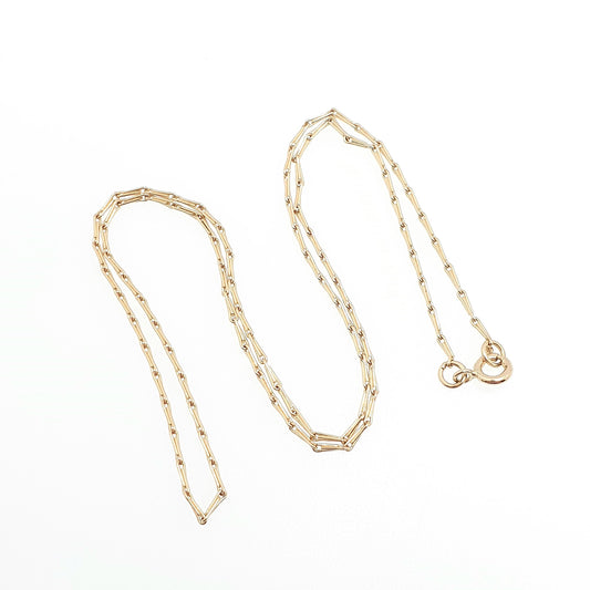 Vintage 9ct 9k Gold Chain Necklace Stirrup Link Style Long Spigot Style 45cm 17.7" 3.05g Hallmark Yellow Solid 9kt Womens Jewelry Jewelry