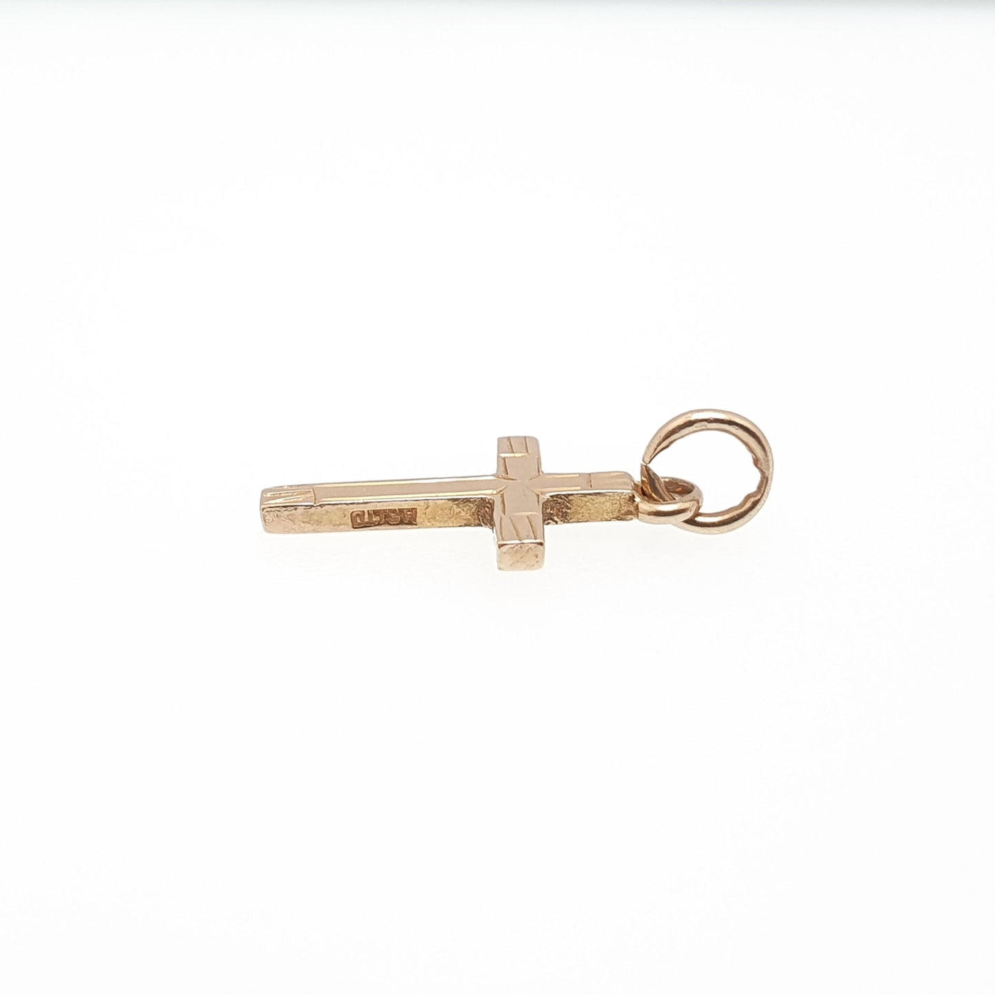 Vintage 9ct 9k Gold Crucifix Charm Bracelet Cross Necklace Pendant Solid 375 Christian Catholic Christ Small Retro Womens Jewellery Jewelry