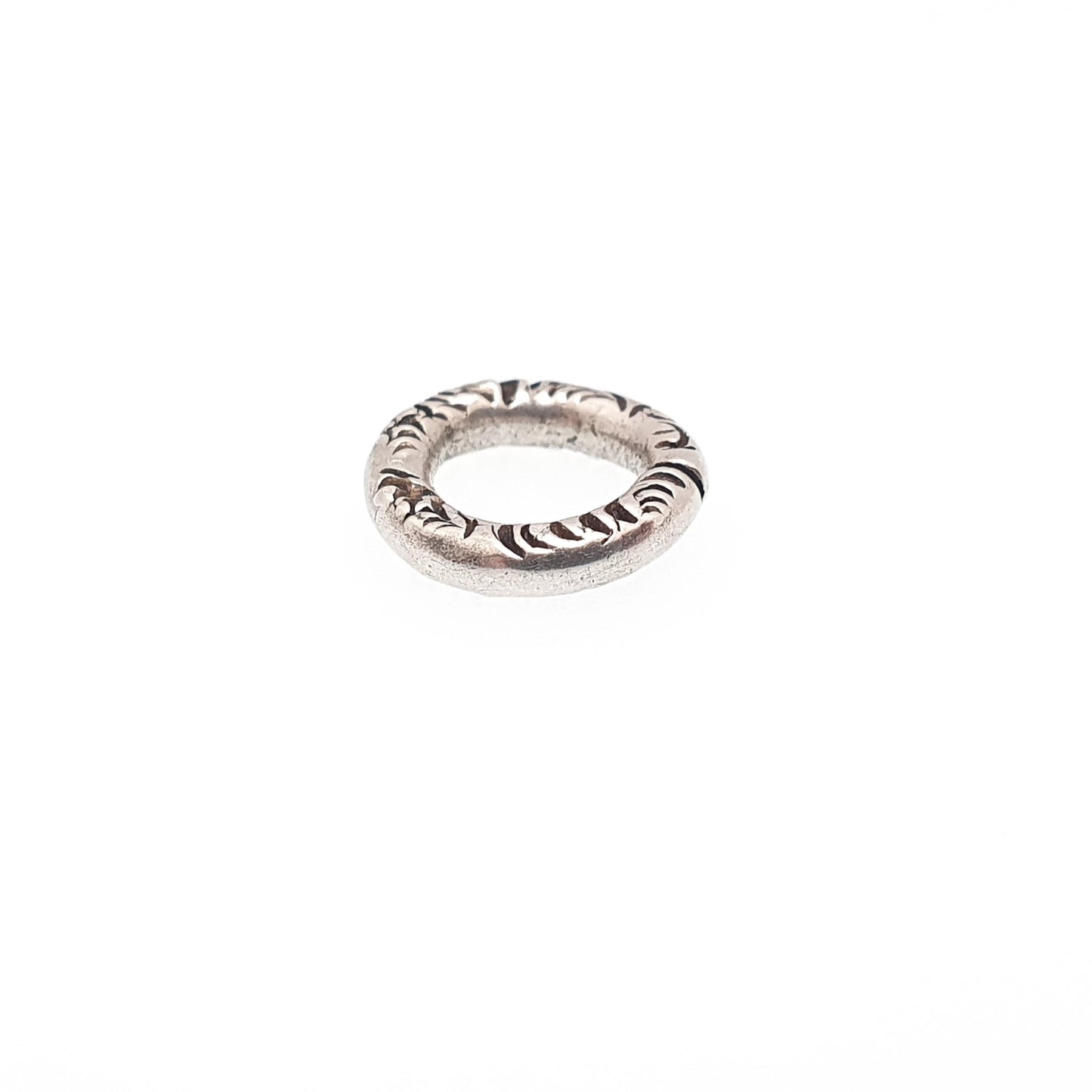 Antique Sterling Silver Chased Jump Ring Victorian Georgian Genuine 1800s 9.9mm Open Vintage Jewelry Fastenings Jewellery Findings
