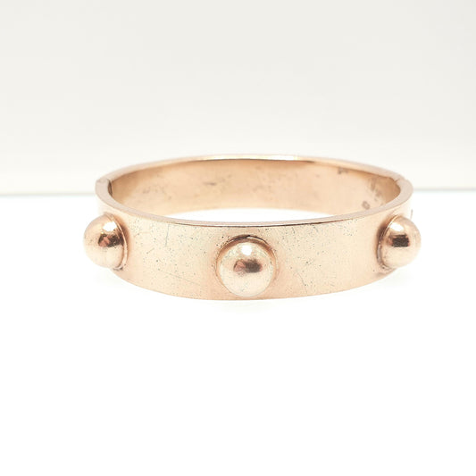 Antique Victorian Rolled Gold Bangle Stud Dome Snap Bracelet Filled Unique Timeless Authentic 1800s Womens Vintage Jewelry Jewellery